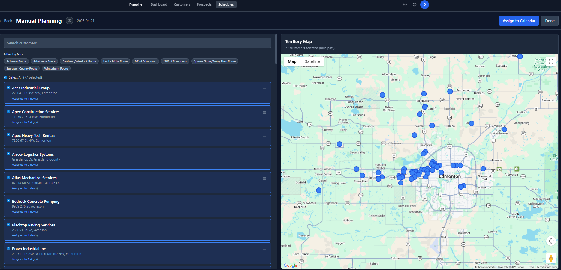 Paxelo Territory Map View